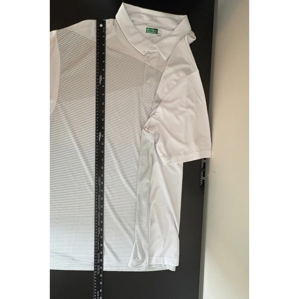 Ben Hogan Polo Shirt Mens 3XL White, Gray Stripes,  Golf Performance Shirt - Picture 6 of 8